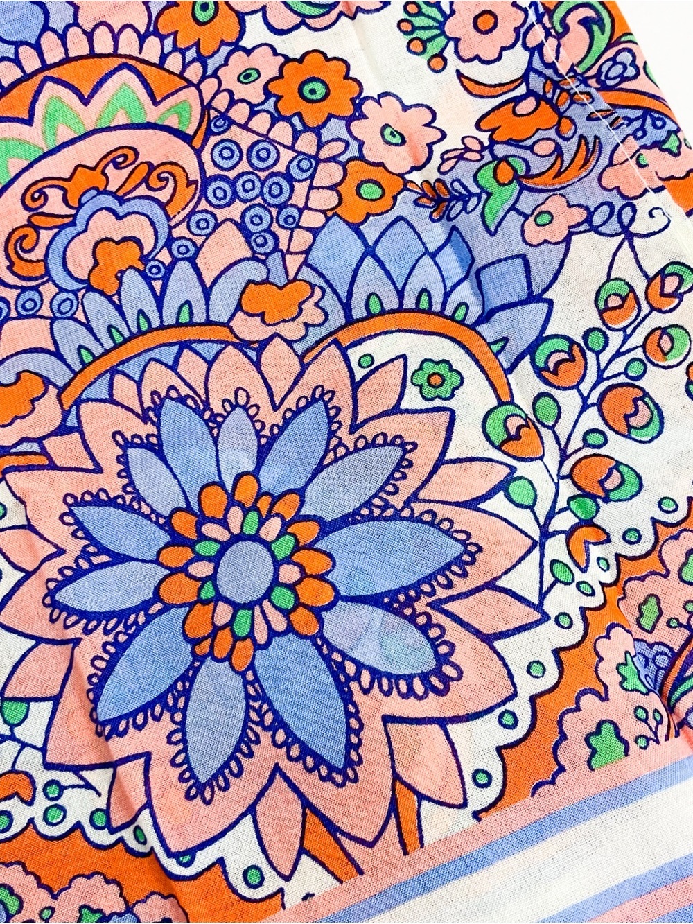 Floral Paisley Lightweight Scarf in Lavender, Peach, Green - Picture 7 of 8